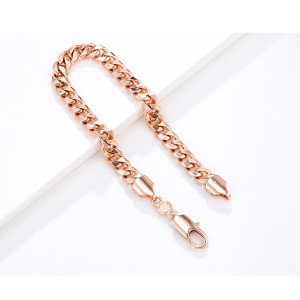 Eleganta, apzeltīta rokassprādze ar orģinālu pinumu, rozā zelta pārklājums, garums 17-19 cm